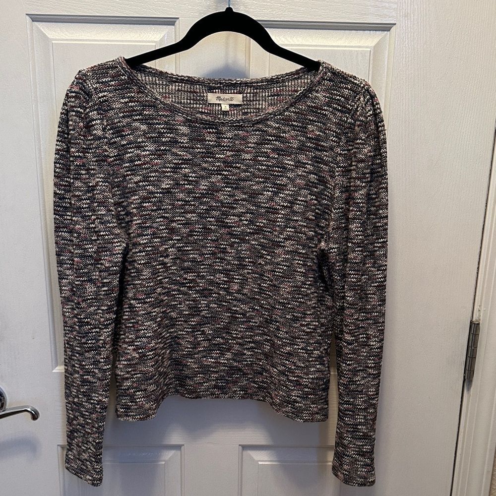Madewell Multi Colored Patterned cotton Blend Long Sleeve Sweater Size M
